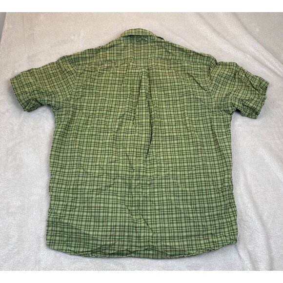 Eddie Bauer Men's Corded Chambray Button Up Shirt Large Green Plaid Casual - Picture 10 of 10